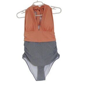 CUPSHE, women's swimsuit, one piece, Size L, NWT, Orange, White and Black Color
